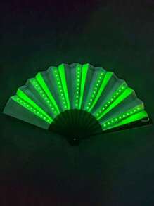 1pc Carnival Folding Fan LED Light Big Hand Fan Colorful Light Hand-Held Folding Fan (Including Batteries) Party Gifts, Shows, Weddings, Birthdays, Home Decor, Nightclubs, Light Up Party Supplies, Fluorescent Props Fans, Japanese Clark Fans, Music Festivals, Game Props, Halloween Parties, Fall Decorations,Cosplay, Glow In The Dark, Christmas Gifts