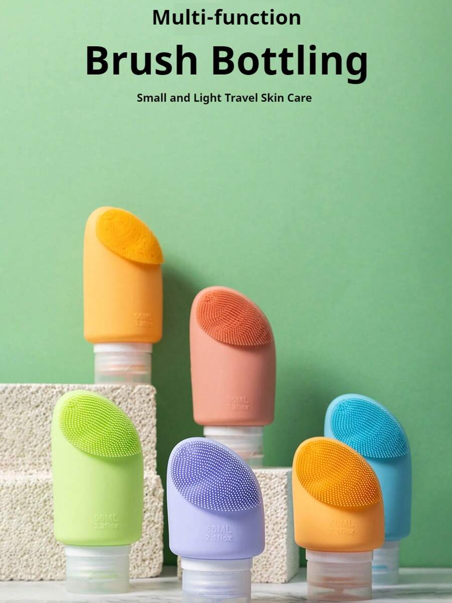 旅行硅胶刷去角质洁面洗发水可替换挤压管