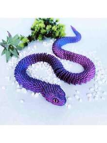 3D打印蛇形雕塑，工艺装饰，创意礼物，铰接式蛇形玩具，生日礼物，圣诞礼物，收藏品 - 彩色 - 查看 3