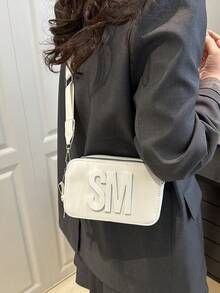 Mini Decor Crossbody Bag, Cool Street Wear Box Square Bag, Shoulder Bag With Mini Coin Purse