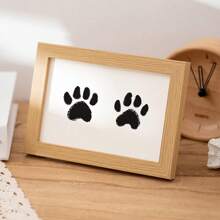Pet Footprints Handprints Dog Paw Creative Birthday Gift Wooden Photo Frame Albums Personalized Modern 5/6/7/8 Inch Picture Frame Stand For Wall Hanging Decorative Commemorative Keepsake Gift