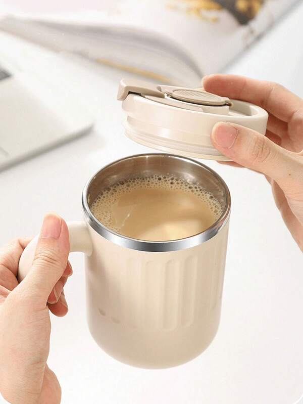 480ml Mug, 304 Stainless Steel Coffee Cup, Portable Large Capacity Leak-Proof Insulated Water Cup, Straw Cup, Office Cup, Suitable For School, Office, Home Travel Essential
