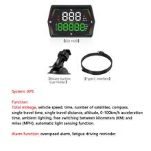 GPS digitales Autoarmaturenbrett-Kopf-Up-Display, Fahrrekorder, intelligenter Fahrcomputer, zeichnet Gesamtkilometerzahl, Geschwindigkeit, Zeit, Kompass, Umgebungslicht, automatische Lichterfassung, Überschreitungswarnung, Müdigkeitsfahrwarnung auf, verstellbarer Ständer, KFZ-Elektronikzubehör