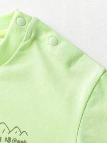 mini bala 男童女童抗菌轻薄短袖T恤夏季新款不吸汗 - 黃綠 - 查看 7