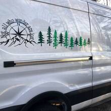Not All Who Wander Are Lost Vinyl Car Decal | Outdoor Waterproof Mountain Compass Sticker For Car Truck Laptop Tumbler And RV Camper Trailer Caravan