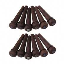 [6/12/18/24/30/36/42/48/54/60 Pcs] Rosewood Guitar String Pegs, Size: 8*29*4mm, Suitable For Most Acoustic Guitars, With Abalone Dot Design - Brown - View 14