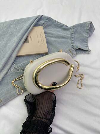 复古金属装饰盒手拿包，新款勃艮第红色新娘婚礼派对舞会晚会单肩斜挎包女士手提包