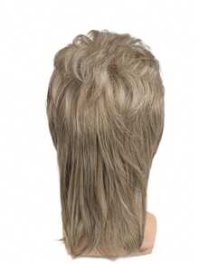 16-Inch Men's Mullet Wig, 70s 80s Costume Party Accessory, Role Play Wig In Gray-Gold Color, Halloween Wig - Gold - View 6