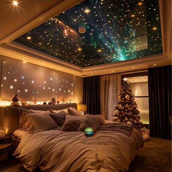 [RGB Aurora LED Mood Light] Aurora LED Mood Projection Light RGB Remote Control, Galaxy Star Projector, Bedroom Night Light Projector, Star Projector, Adult Room Decoration, Home Theater, Ceiling, Gift Decoration, Camping, Wedding Decoration, Amazing Projection Light Gift, Holiday Party, Home Decoration, Christmas Gift