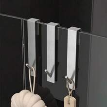 Shower Door Hooks,Stainless Steel Over Glass Door Hook Shower Door Back Shower Towel Rack S Shape Bathroom Bathrobe Hanger Holder Hook,Towel Holder For Bathroom, Door Mount Towel Rack Towel Hooks For Bedroom Kitchen Pool Beach Towels Bathrobe Wall Mount Hang On The Door Cabinet Cupboard Metal Sandblasted - Multicolor - View 15