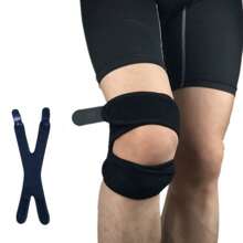 1pc Black Knee Support Strap, Compression Knee Brace Sleeve Wrap For Running, Outdoor Activities