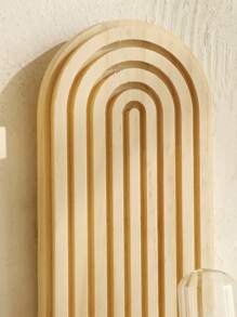 1pc Bohemian Style Decorative Wooden Shelf, Wall Mounted Storage Rack For Living Room, Bedroom, Bathroom, Suitable For Display & Plants Decor