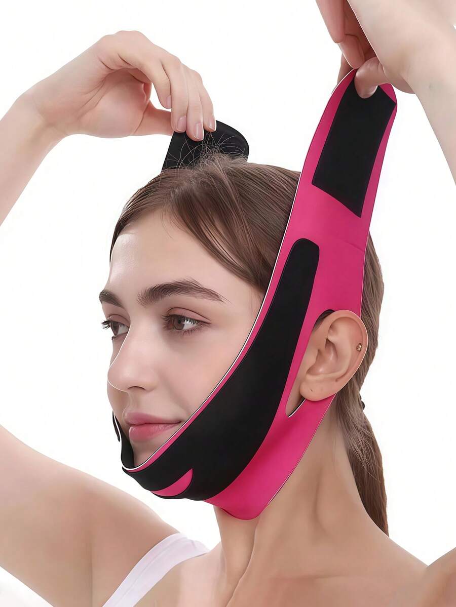 1 件 V 型瘦脸带、1 个下巴提升带、下颌塑形器、面部轮廓绷带、美容瘦脸带、提升面部线条的瘦脸带 - 彩色 - 查看 1