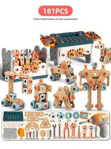 Creative DIY Assembly Toy Tool Set, Puzzle Simulation Disassembly Repair Tool Box Screws Toys For Children