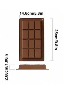 1pc Chocolate Bar Mold Deep Dubai 1 Inch Pistachio Chocolate Bar Silicone Thick Mold For Stuffed Bar, Large Candy Bar Mold For Filling