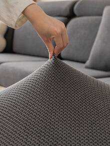 1 Pc Glam Style Fitted Sofa Slipcovers - Polar Fleece Elastic-Band One-Piece Design - Machine Washable Pet-Friendly Couch Protector Covers - Polyester & Spandex Blend For Armchair To 4-Seater Sectional Sofas - Pet Friendly With No Embellishment (1pc) - Dark Gray - View 10
