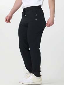 Pantalones casuales de cintura con cordón de unicolor, ajuste delgado, adecuados para uso diario, al aire libre, senderismo, correr, ejercicio físico
