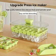 Prensa de cubitos de hielo, Molde de cubitos 68 cubos doble, Caja para hacer hielo con tapa, Moldes de hielo de silicona, Bandeja de cubitos de hielo para congelador, Caja de almacenamiento de hielo hecho en casa, Bandeja de cubitos de hielo de liberación fácil, Bandeja de cubitos de hielo reutilizable de 68 cubos, Bandeja de cubitos de hielo para cócteles y whisky de verano, Caja para hacer hielo de 68 cubos de doble capa