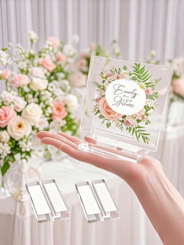 Acrylic Signing Table Seat Card Arrangement Touming Card Slot Base Postcard Wedding Card Holder Table Number Plate Holder, Clear Acrylic Card Slot Base Postcard Card Holder Wedding Card Table Number Plate Table Card Display Holder.