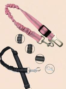 Dog Car Seat Belt Retractable Traction Lanyard, Pet Cat Car Travel Harness Traction Lanyard, Pet Car Seat Seat Belt, Retractable Belt For Dogs, Pet Leash, Cute Floral Pet Car Seat Belt - Multicolor - View 20