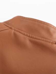 修身女士皮夹克，薄款机车外套，春秋外套，女士立领仿皮夹克 N767