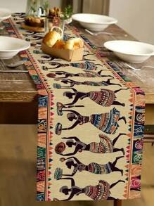 1 Pc African Print Table Runner, Women Print Table Runner, For Kitchen, Dining Room Decor, Holiday, Home Gathering, Wedding, Outdoor Dining, Coffee Table Decor