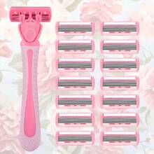 Manual Women's Bikini Body Hair Removal Razor With 6 Layers Stainless Steel Blades, Replaceable Razor Head, For Underarms, Facial And Body Hair Removal