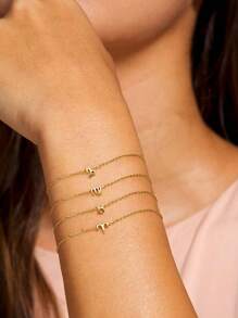 Bracelet de la constellation du zodiaque 12 en argent sterling plaqué or 14 carats, design minimaliste exquis. Bracelets empilables Bélier Taureau. Cadeau d'anniversaire de bijoux pour femmes.