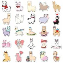 50pcs Alpaca Graffiti Stickers, Cartoon Animal Cute Pet Stickers For Skateboard, Water Bottle, Luggage Room Decor Wall Decor Wall Sticker Personalised Stickers