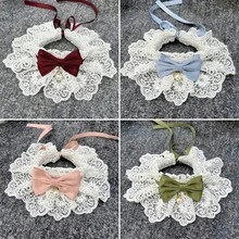 Cute Cat Bow Collar Breakaway Floral Aesthetic Cats Bowtie Collar Bow Tie With Bell For Indoor Cats Kitten And Small Dogs Puppies For Small Pets Cat Accessories