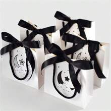 5 sztuk minimalistycznych białych gwiazd księżycowych dużych kokard mini torebek w magazynie odświeżająca czarno-biała torebka torba na zakupy