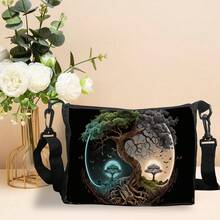1 pieza Bolso de hombro con estampado del árbol de la vida, bolso bandolera de moda para amantes de las cartas de tarot - Multicolor - Ver 7