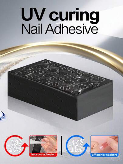 360 件/240 件/120 件 UV 凝胶指甲胶，可佩戴指甲贴片，固体超级胶水，强力粘合剂双面凝胶指甲胶，用于指甲尖，果冻状双面指甲胶，透气膜，DIY 美甲 120 件（5 张）/240 件（10 张）/360 件（15 张），坚固持久