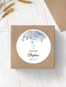 1. 初领圣体纪念贴纸，绿色植物和金色十字架感谢贴纸，可定制，洗礼套装 - 腮红花卉洗礼纪念标签贴纸，学习用品，返校季 - 彩色 - 查看 25