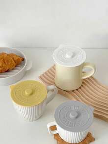 1个夏季硅胶杯套，创意简约杯套，防尘水杯套，茶杯套，马克杯套，陶瓷杯套，茶杯套，水杯套，礼品 - 彩色 - 查看 1