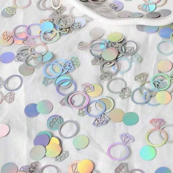 100pcs/Set Colorful Round Paper Confetti, Suitable For Wedding, Birthday Party, Tabletop Decor, Back To School, Proposal, Anniversary Decoration