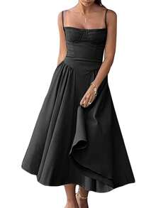 Y2k Dress Dress For Women Slip Dress Corset Dress Maxi Dress Drop Waist Dress Women Casual Dresses Vacation Dress - 黑色 - 查看 2