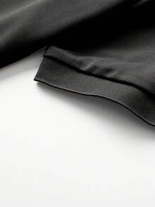 HUODA [Minimalist Design] Men's Black Casual Shirt With Geometric Print, Suitable For Golf And Casual Wear - Black - View 5