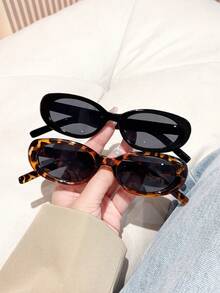 1副女士复古全框椭圆形波西米亚风时尚眼镜，夏季海滩配饰，女士眼镜太阳镜基础款，秋冬季女士服装商务休闲礼物，适合夏季海滩度假、户外、旅行，星形装饰休闲风格椭圆形镜框，适合外出装扮、返校季。