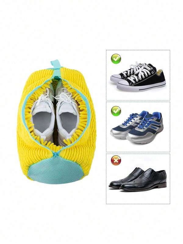 1pc Thickened Reusable Washing Machine Shoe Laundry Bag, Chenille Mesh Cleaning Bag