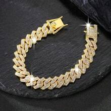 2 Stücke Modisches Curb Kette Halsketten und Armband Set im Hip-Hop Stil, Unisex Rapper Schmuck Set, perfektes Geschenk für coole Freunde