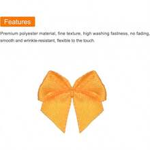 50PCs Mini Ribbon Bow 1 "Mini Fabric Satin Ribbon Flower Bows For Craft DIY Sewing Wedding Birthday Party Red - 橘色 - 查看 5