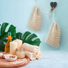 3/5pcs Natural Sisal Soap Saver Bags, Used For Lathering & Drying Soap, Exfoliating Bath, Shower, Hand Washing, Massage