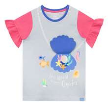 Harry Bear Girls T-Shirt | Girls Mermaid T-Shirt | Girls Flamingo T-Shirt | Kids Short Sleeve T-Shirt | Official Merchandise - Grey - View 2