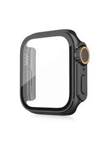 1 pezzo Custodia per Ultra adatta per Serie 10/9/8/7/6/5/4/3/2/1, 2 in 1 con protezione dello schermo in vetro temperato, custodia protettiva in materiale duro in PC per