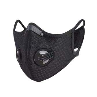 1Pc Unisex Black Mesh Breathable Reusable Activated Carbon Filters Face Mask Sun Protection And Dust Prevention Riding Face Mask Ski Masks