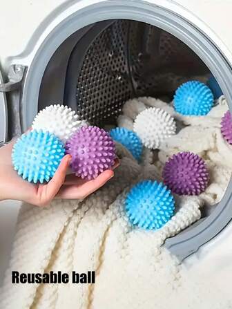 Boules de lavage réutilisables - Anti-adoucissant, détachant - Aide de lavage et de séchage essentielle pour des vêtements doux et propres - Couleurs aléatoires, cadeaux d'Halloween, cadeaux de Noël, boules anti-poils, boules de sèche-linge, boules assouplissantes, anti-roulement, réduction des faux plis