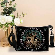 1 pieza Bolso de hombro con estampado del árbol de la vida, bolso bandolera de moda para amantes de las cartas de tarot - Multicolor - Ver 15