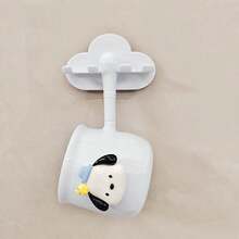 Sanrio Sanrio 2 Pieces/3 Piecescartoon Mouthwash Cup Set, Used For Household Bathroom Storage, Wall Mounted Toothbrush Holder, Used For Household Toothbrush Cup Cleaning, PP Cup Toothbrush Holder, Non Punched Cup Toothbrush Wall Mounted