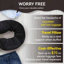 Large Capacity Travel Pillow And Organizer - Light Gray Polyester, Zipper Closure, Machine Washable, Perfect For Neatly Storing Your Pillows And Small Items During Travel, Pillow Travel Case Graduation Bag For School School Accessories School Stuff - Multicolor - View 8